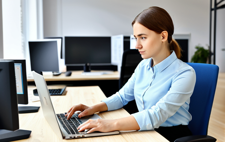 Focused Professional in a Modern Office**
"A professional woman in a modest business casual outfit, working at a clean desk in a bright, modern co-working space in Warsaw, Poland. Laptop open, concentrating on the screen. Background includes blurred images of other professionals working. Safe for work, appropriate content, fully clothed, professional, perfect anatomy, correct proportions, well-formed hands, proper finger count, natural pose, high resolution, professional photography, realistic."
**
